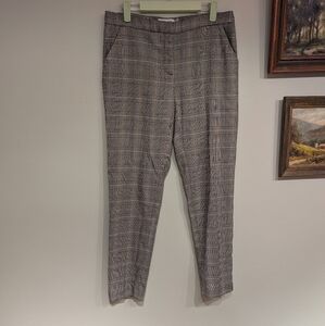 Calvin Klein Womens 4 Black White (Gray) Plaid Check Slit Ankle Pants 199
